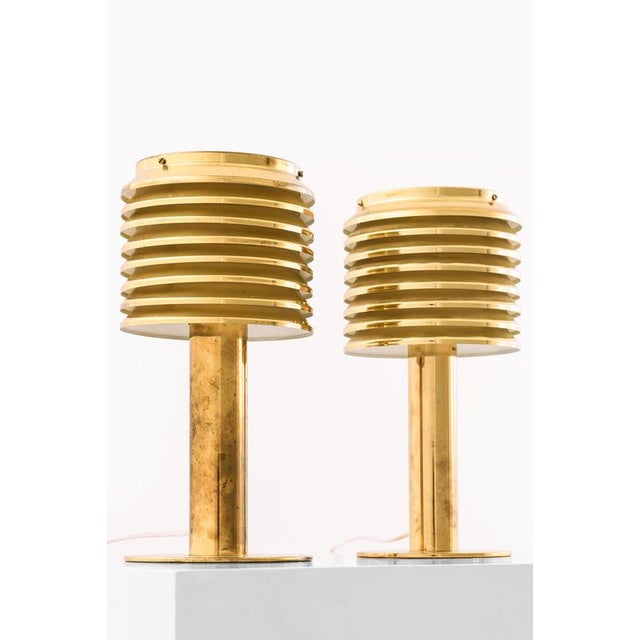 This rare pair of table lamps, model b-142, designed by hans-agne jakobsson and produced by his own firm in markaryd,...