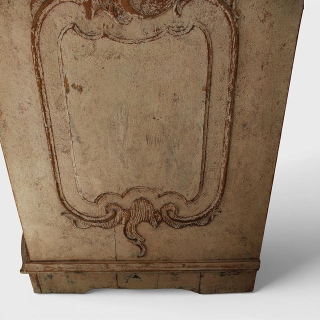 18th Century 18th Century German Antique Painted Rococo Chest With Rare Shell Carving on Handles For Sale - Image 5 of 5