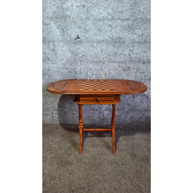 Louis Philippe Marquetry Chessboard Game Table, 1890s For Sale - Image 3 of 12