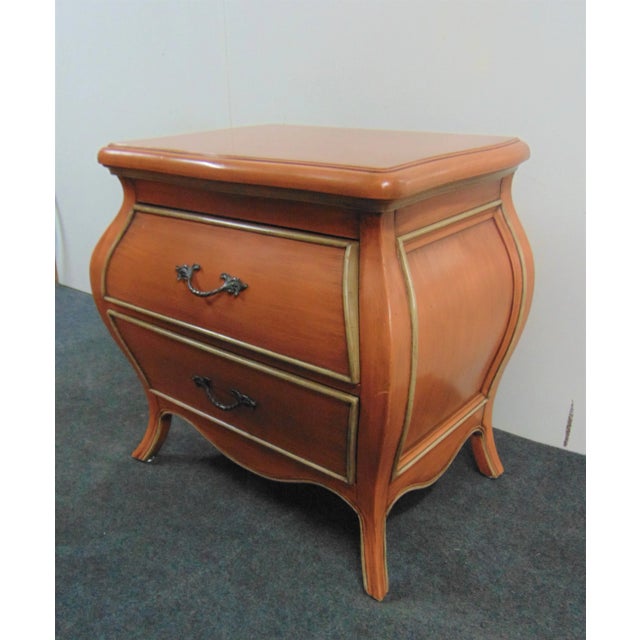 Kravet Louis XV Style Orange & Cream Commode For Sale In Philadelphia - Image 6 of 8