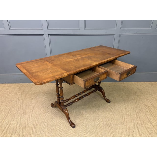 Burr Walnut Sofa Table, 1910 For Sale - Image 11 of 18