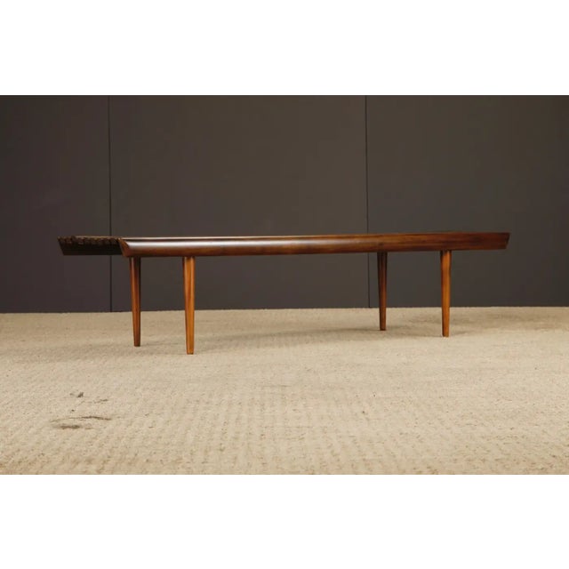 Mid-Century Modern Mid-Century Modern Walnut Slatted Bench or Coffee Table, 1960s, Refinished For Sale - Image 3 of 15