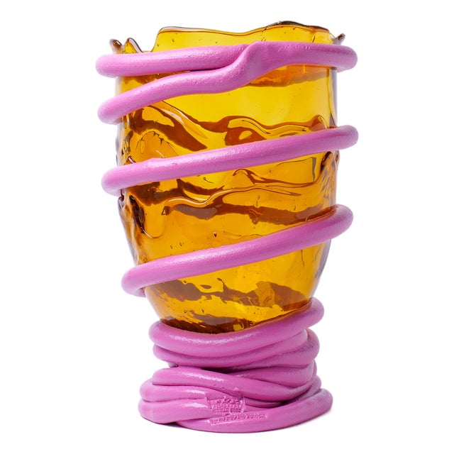 Pompitu I Vase in Amber by Gaetano Pesce for Fish Design For Sale