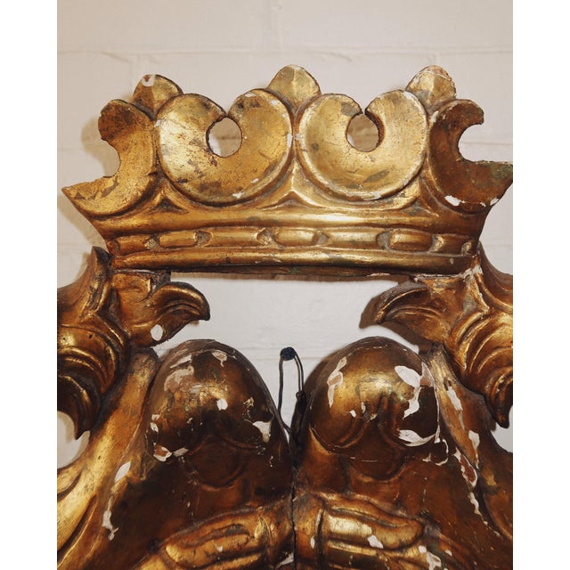Gold Antique European Giltwood Double Eagle Wall Mirror For Sale - Image 8 of 16
