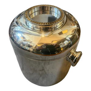 1970s Mid-Century Modern Silver Plate and Brass Luxury Wine Cooler by Cesa 1882
