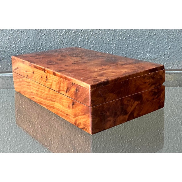 Vintage Burl Wood Lidded Box For Sale In West Palm - Image 6 of 12