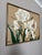 Beautiful and huge mid century floral painting by artist "Anderson" (signed in the bottom left) with minimalist wood and...