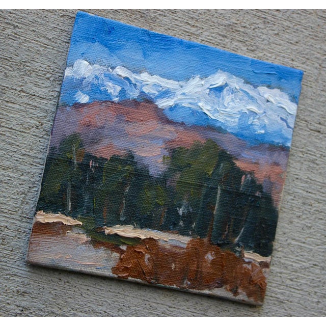 Quiet Places & Desertscapes — Sierra Nevada Original oil painting by Haas, 5 x 5 unframed linen panel, signed. A miniature...