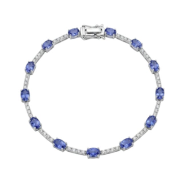 Natural 18k Gold Blue Sapphire 3.85cts & Diamond 0.39cts Bracelet For Sale In New York - Image 6 of 6