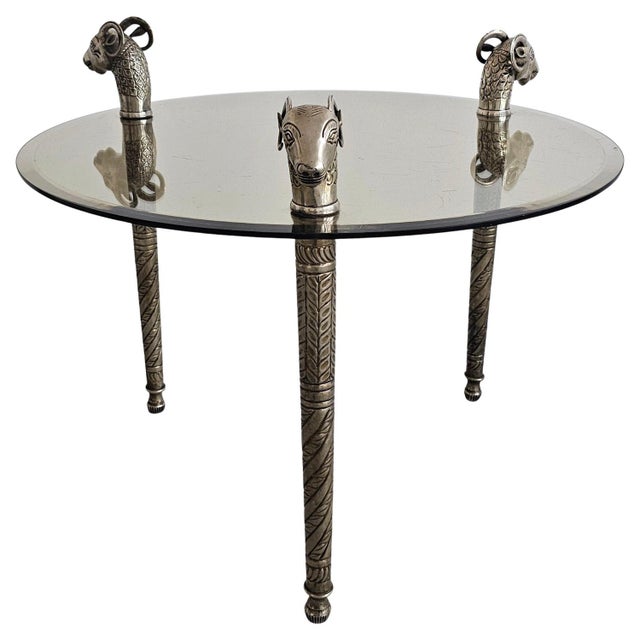 Hollywood Regency Rams Head Coffee Table in the syle of Maison Jansen