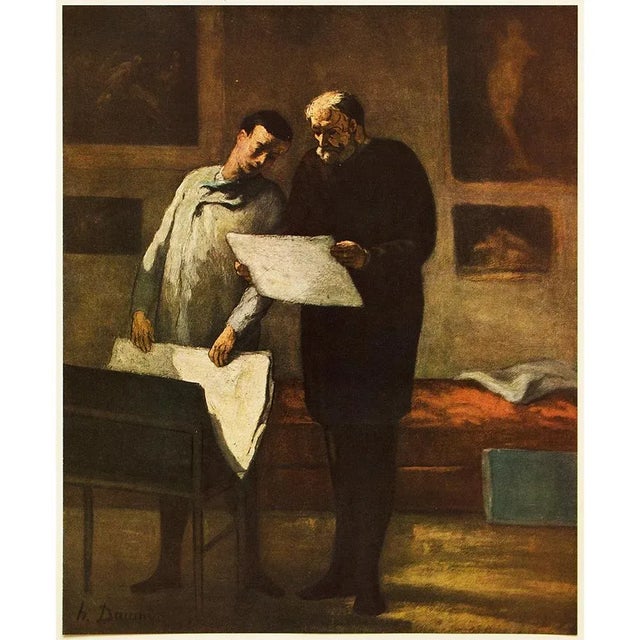 Paper 1956 After Daumier "Advice to a Young Artist", Vintage Full-Color Print For Sale - Image 7 of 7