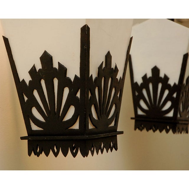 Vintage Asian Lantern Wall Sconces - a Pair For Sale In Los Angeles - Image 6 of 9