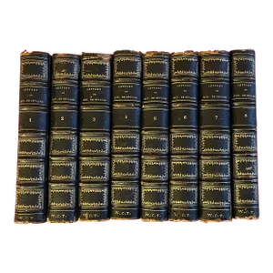 Fine Antique 19th Century Books in Leather Bindings - the Letters of Madame De Sevigne in French, Paris 1863 - 8 Volumes