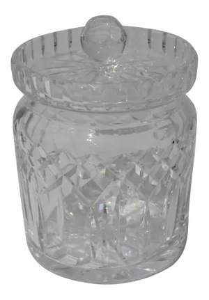 1940s American Cut Glass Biscuit Jar With Cover