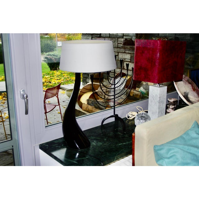 Ceramic Large Black Ceramic Lamp from Drummer, 1970s For Sale - Image 7 of 8