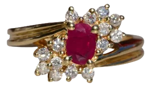 The Carboor: Natural Ruby and Diamond Ring in Yellow Gold