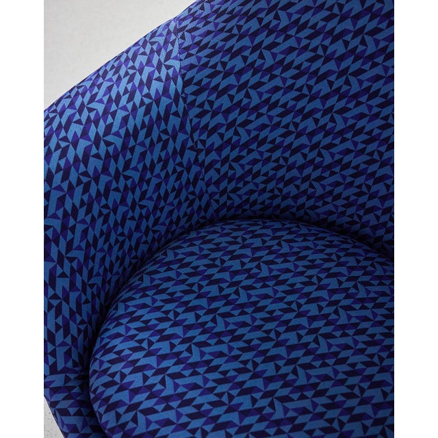 Blue Swivel Chair on Chrome Legs, 1970s For Sale - Image 4 of 7