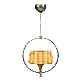 Swedish Modern, Pendant Light, Glass, Metal, Sweden, 1930s For Sale