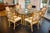 Mid 20th Century Vintage McGuire Style Hexagonal Glass Top Dining Set—Set of Seven For Sale - Image 5 of 5