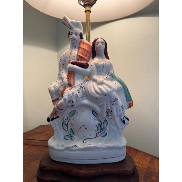 19th Century Staffordshire Porcelain Figurine Converted to a Lamp For Sale In Kansas City - Image 6 of 7