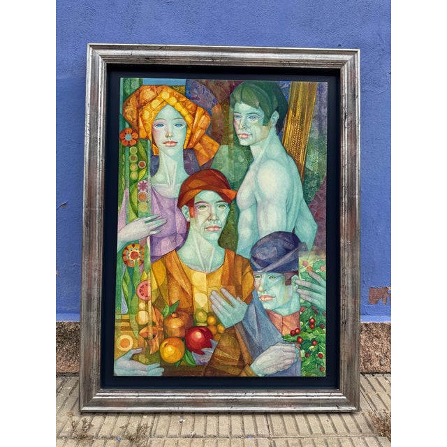 Gabriel Portolés Ascaso, The Four Seasons, 1970s, Tempera Painting, in Flawless conditions. Designed 1970 to 1979 This...