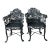 Vintage Cast Aluminum Lyre Back Armchairs - Set of Four For Sale