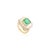 14k Gold Contemporary Emerald Cushion Cocktail Ring Size 7 For Sale - Image 4 of 12