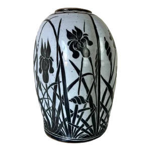 1980's Vintage Carris Hand Painted Pottery Vase