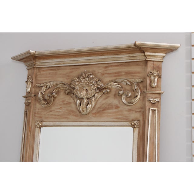 Italian Ethan Allen Large Italian Carved Pier Mirror For Sale - Image 3 of 18