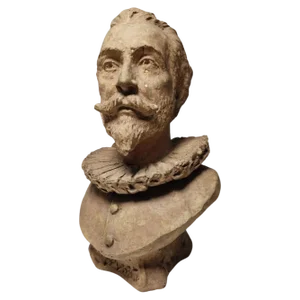 Decorative Terracotta Bust of Cervantes, 1890-1910