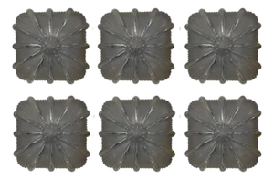 1960s Textured Murano Glass Flush Mounts / Sconces. Italy - Set of Six