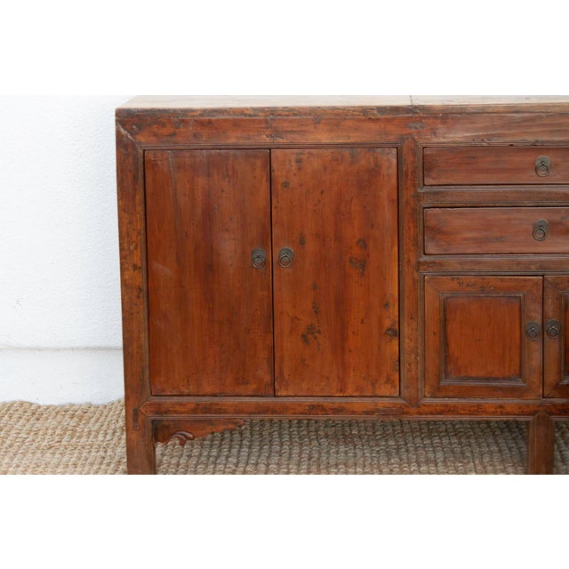 Brown Antique Walnut Asian Scholar's Sideboard For Sale - Image 8 of 11