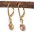 6x4mm Lever Back Padparadscha Sapphire Earrings W Natural Diamonds in 14k Gold-Set of 2 For Sale - Image 4 of 7