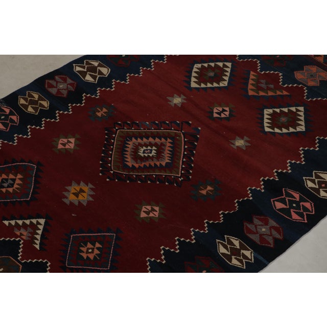 Rug & Kilim Vintage Tribal Kilim Rug in Red and Blue With Colorful Tribal Patterns For Sale - Image 4 of 10
