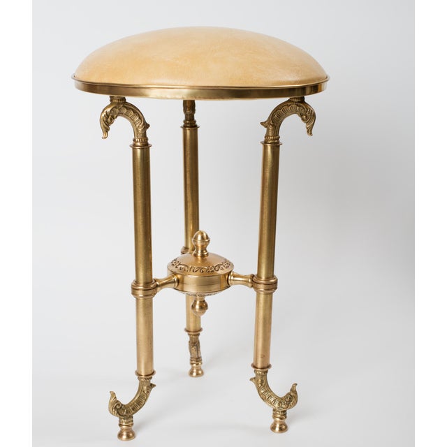 Add a touch of timeless European elegance to your interior with this exquisite vintage vanity stool. Expertly crafted in...