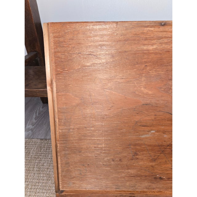 Antique American Arts & Crafts Mission Oak Library Desk, C. 1910 For Sale - Image 9 of 9