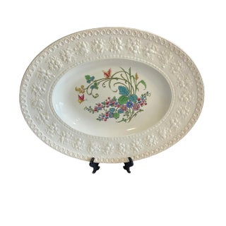 Wedgwood Embossed Floral Oval Platter – English Vintage For Sale
