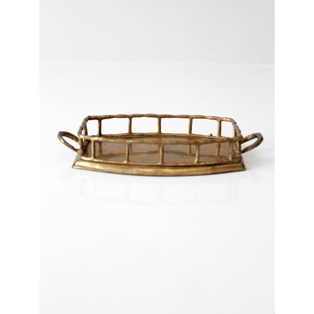 Mid 20th Century Mid-Century Hollywood Regency Brass Gallery Tray For Sale - Image 5 of 10