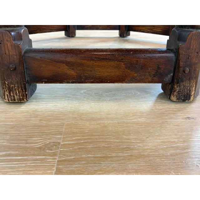 Vintage Octagonal Planked Top Carved Side Table For Sale - Image 9 of 10