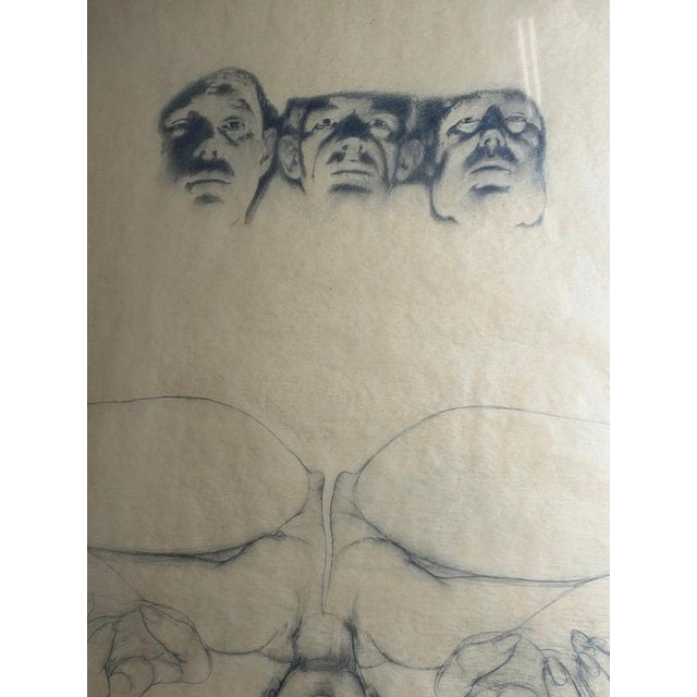 René Knapen, Nude, Figurative Composition, Graphite Drawing, Framed For Sale - Image 3 of 12
