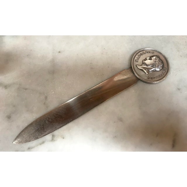 1970s French Christofle Silvered Napoleon Empereur Letter Opener For Sale - Image 10 of 10