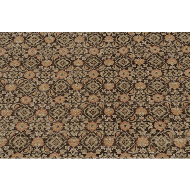 2010s Rug & Kilim’s Distressed Persian Style Rug in Brown and Gold Floral Patterns For Sale - Image 5 of 7