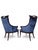 Blue Vintage Regency Revival Style Wingback Chairs Attributed to Grossfeld House Newly Reupholstered – Pair For Sale - Image 8 of 11