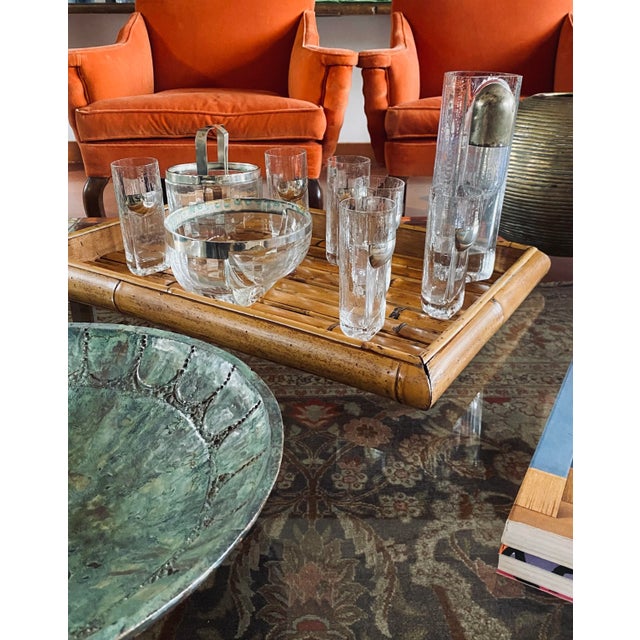 Silver 9 Piece Hollywood Regency Silver Cocktail Set, Taddei Sestini, Kristal Krisla Italy 1970s For Sale - Image 8 of 12