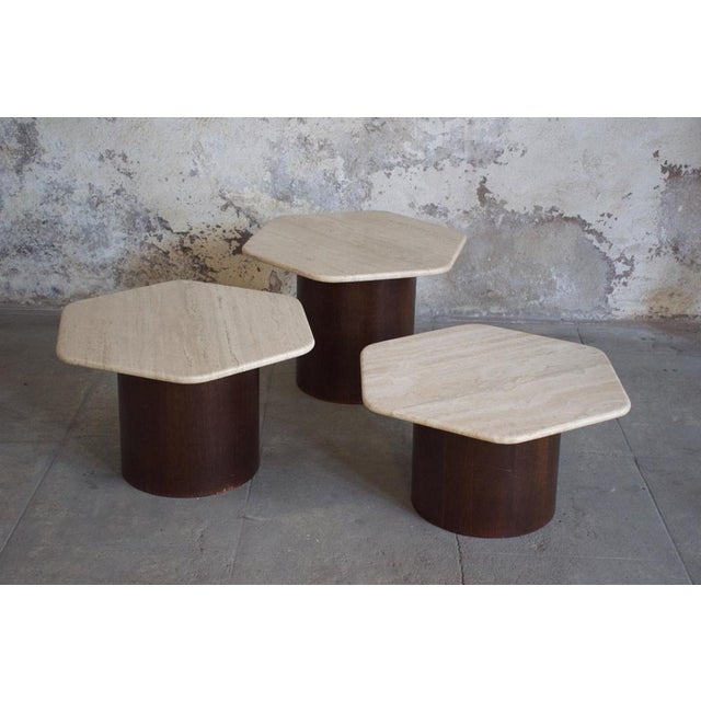 Gigogne Travertine Coffee Tables, 1960s, Set of 3 For Sale - Image 16 of 18