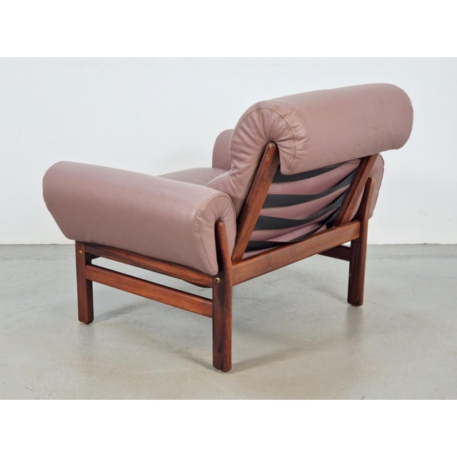 1960s Vintage Teak Leather Armchair from Coja, Netherlands, 1960s For Sale - Image 5 of 6
