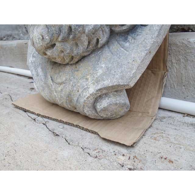 Italian Carved Limestone Fountain Spout of the Roman God Mars For Sale In Dallas - Image 6 of 12