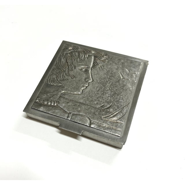 Silver Art Deco Pewter Cigarette Box by Oscar Antonsson for Athena Tenn, 1930s For Sale - Image 8 of 8