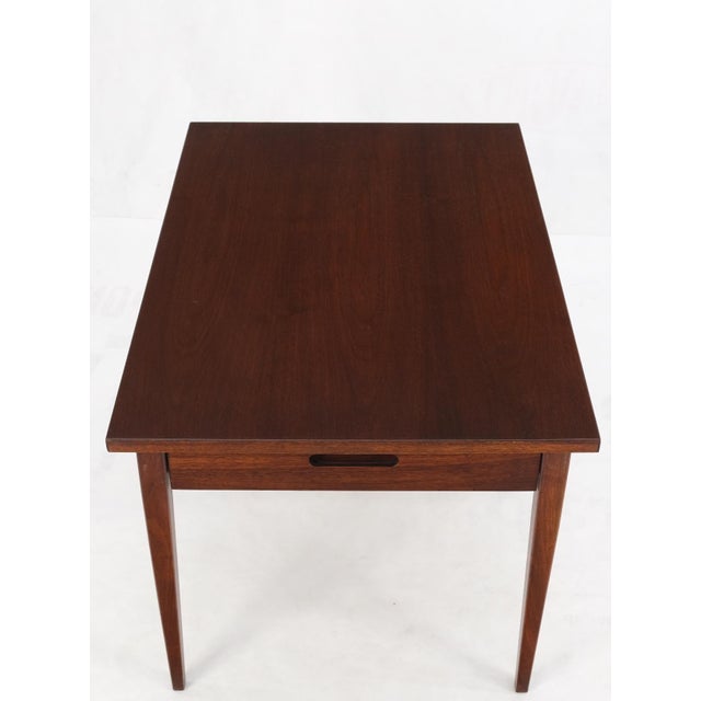 Wood Knoll Risom One Drawer Oiled Walnut Tapered Legs End Side Table Stand Decor Mint For Sale - Image 7 of 16