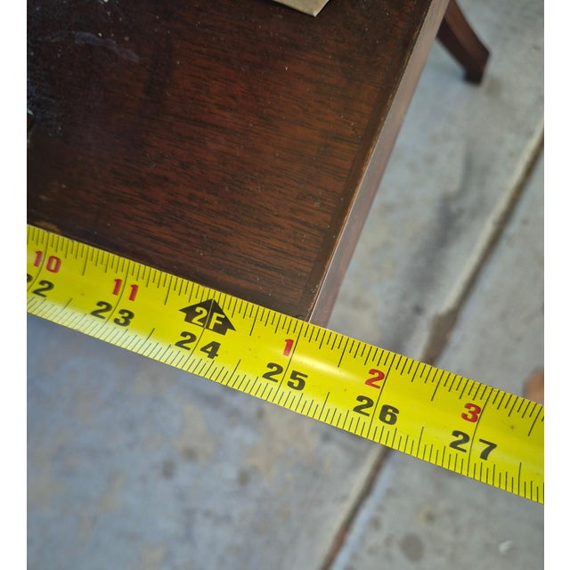 Auburn Vintage Mid-Century Regency Mahogany Leather-Top Two-Tier Side Table For Sale - Image 8 of 12